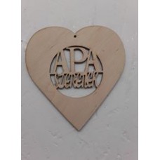 APA szeretlek felirat szív formában lyukkal 12cm